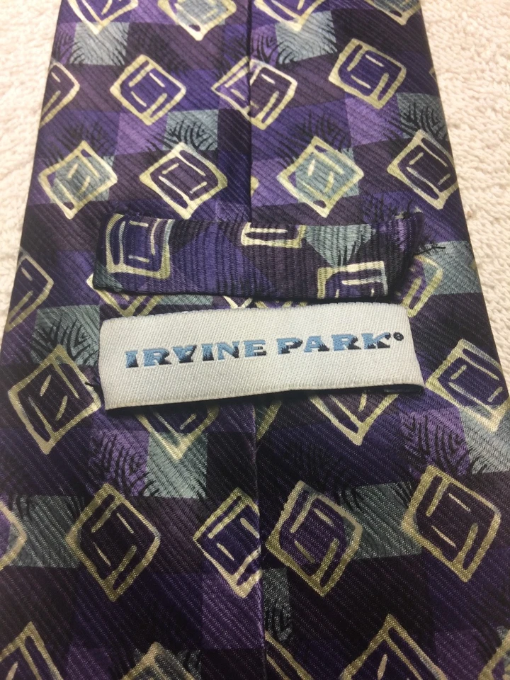 IRVINE PARK CORBATA HOMBRE PÚRPURA NEGRO GRIS AZUL 4 X 61 Foto 4 de 4