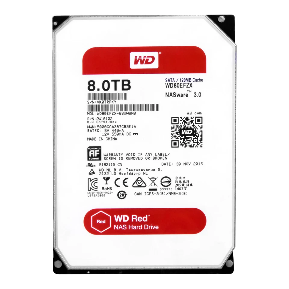 WESTERN DIGITAL RED 8TB WD80EFZX 5400U/min 128MB SATA III 3.5'' NASWARE 3.0