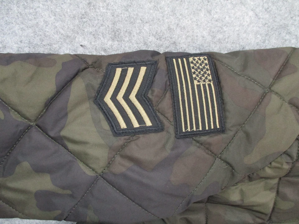 Brave Soul Coat Mens Medium Camo Adult Bomber Jacket Full Zip Quilted - Image 2 of 4