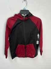 Xersion Red and Black Quick Dry Full Zip Hoodie Sweatshirt Boy's Size S 8 