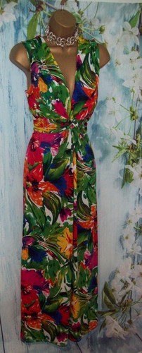 DEBENHAMS COLLECTION MAXI DRESS SIZE 18, Tropical Floral Stretch Occasion Dress - Picture 6 of 8