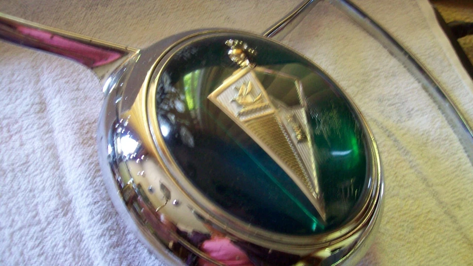 HUDSON HORNET BOCINA BOTÓN Y ANILLO CROMADO VERDE centro 1954, 1955, 1956, 1957??? Foto 4 de 4