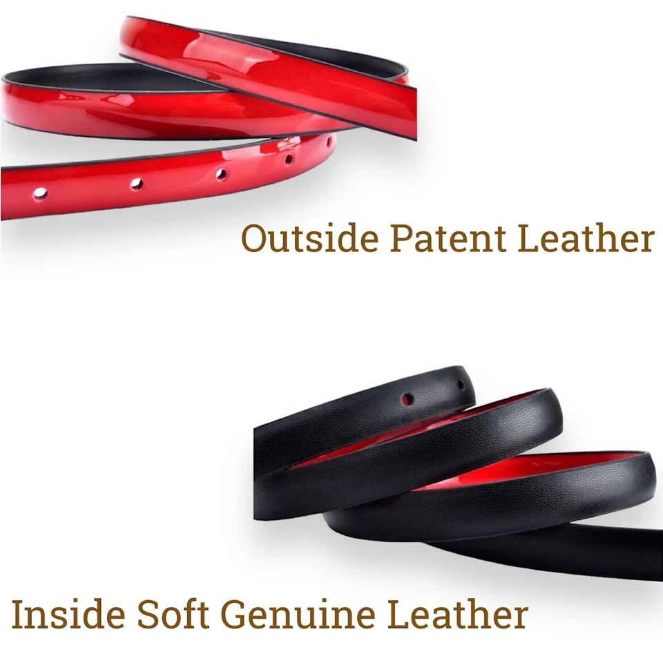 Cinturones ajustados de charol para mujer retorcidos para convertir hebilla de aleación de color dorado 4-8 Foto 4 de 4