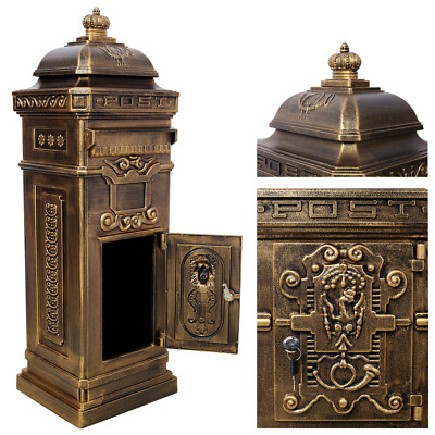 Floor Lockable Mail Box Heavy Duty Aluminum Door Postal Box Pedestal Mailbox