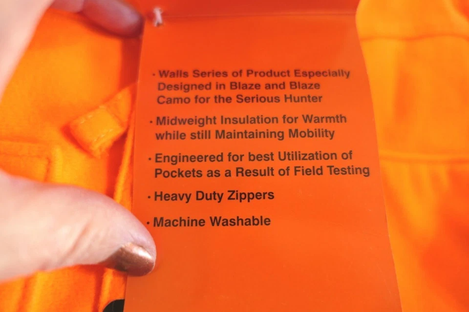 Walls Legend II Orange Winter Ski Hunting Pants Coveralls Large Reg 38-40 Waist - Image 4 of 4