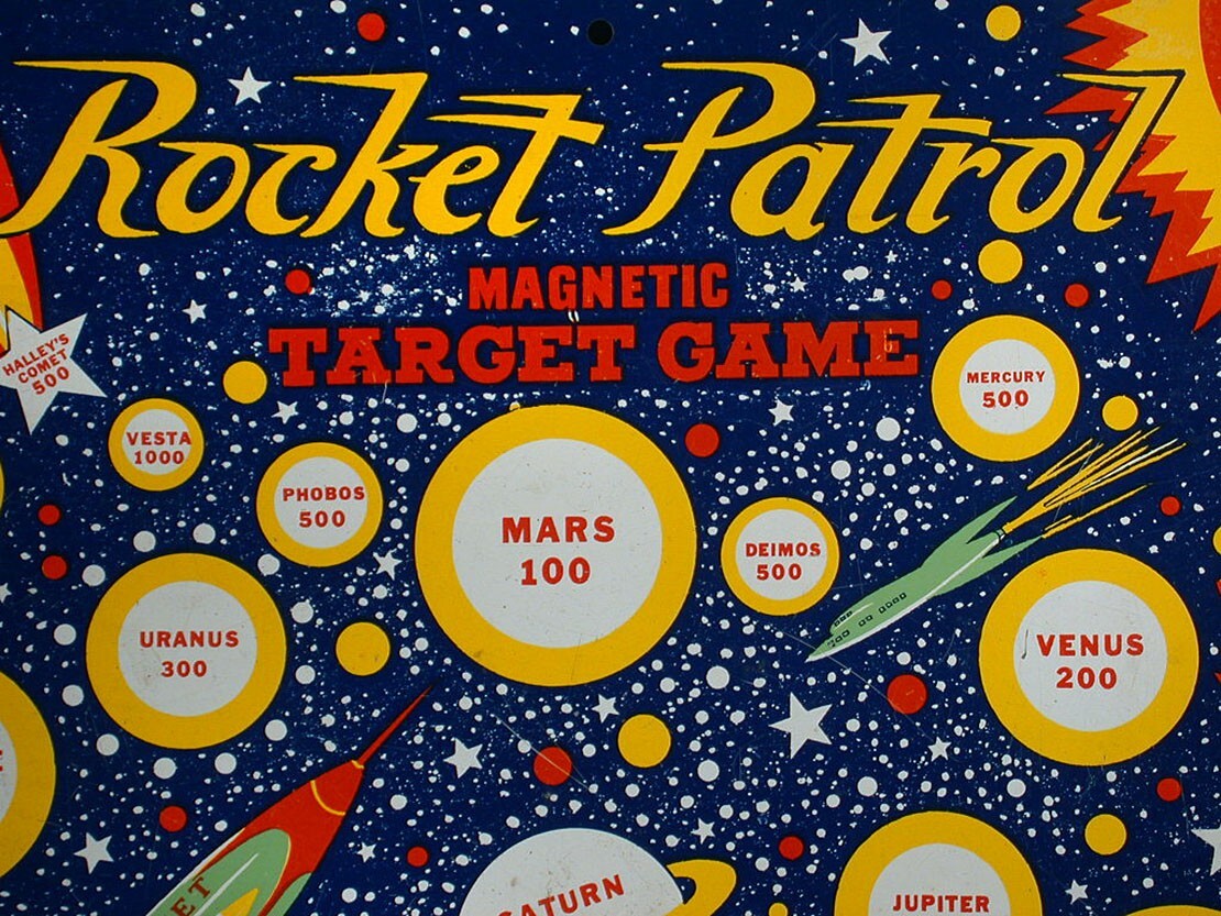1950s Spaceman Rocket Patrol Tin Game Target Science Fiction