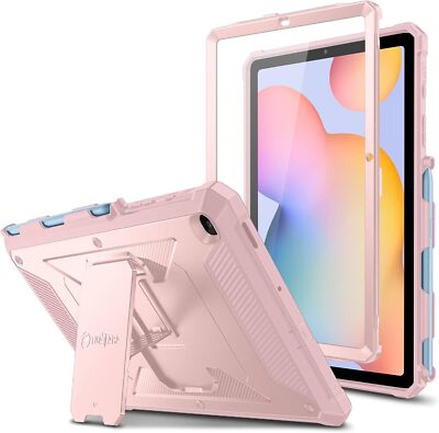 Rugged Case for Samsung Galaxy Tab S6 Lite 2024/2022/2020 Hybrid Kickstand Cover