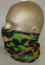 Neon Green Yellow Camo Tubular Multi Function Headwear Balaclava Beanie Cap