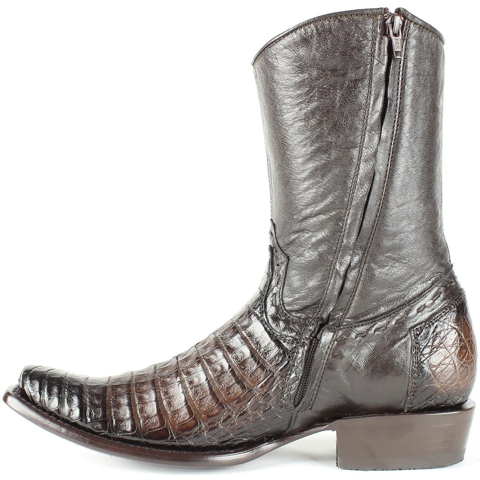 Men's King Exotic Fuscus Caiman Belly Boots With Inside Zipper Handcrafted Faded Oryx (479B8215) main image 1