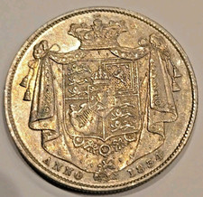 1834 Halfcrown - William IV British Silver Coin - Very Nice Aunc