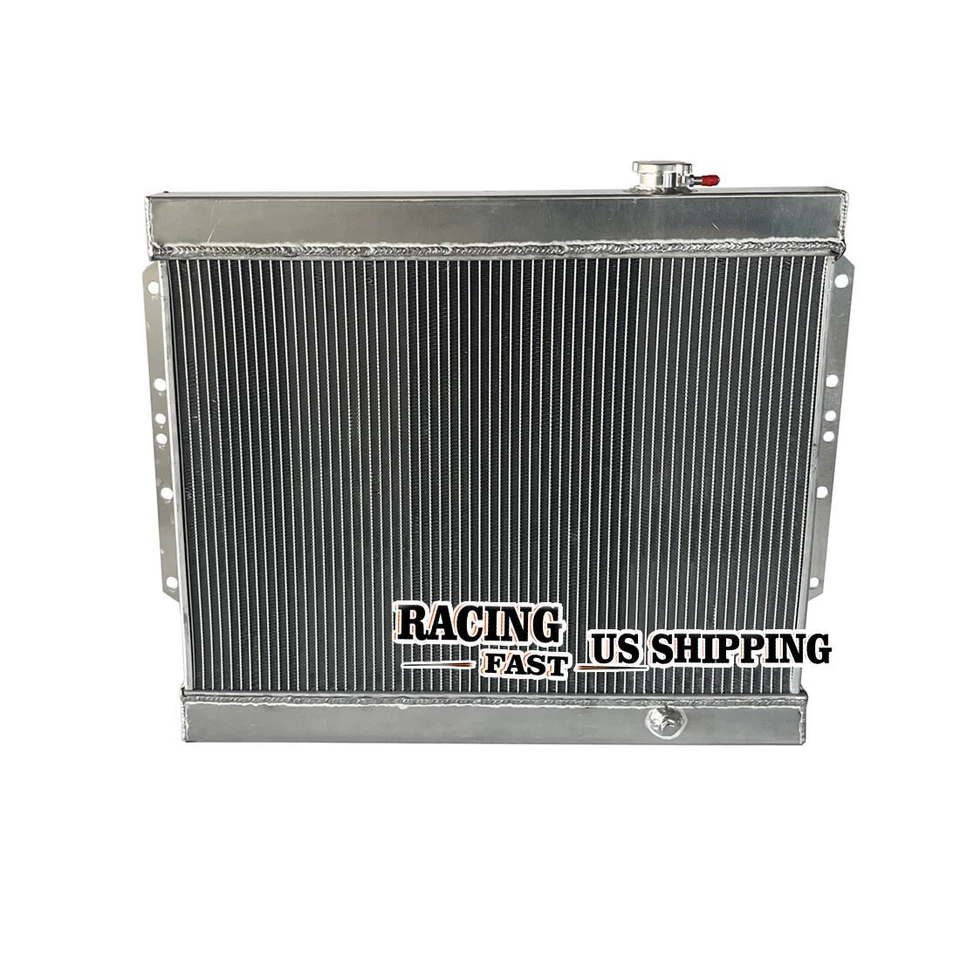 Radiador completo de aluminio AT para Cadillac DeVille Eldorado 1959-1960 6,4 L V8 2 filas Foto 4 de 4