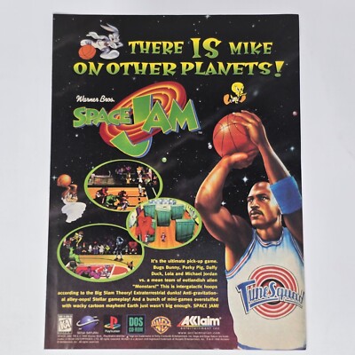 Space Jam Sega Saturn Sony PS1 PC Michael Jordan Print Ad/Poster Promo Art