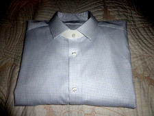 Calvin Klein Men's Dress Shirt White Dotted Infinity Non Iron Slim Fit Sz XL
