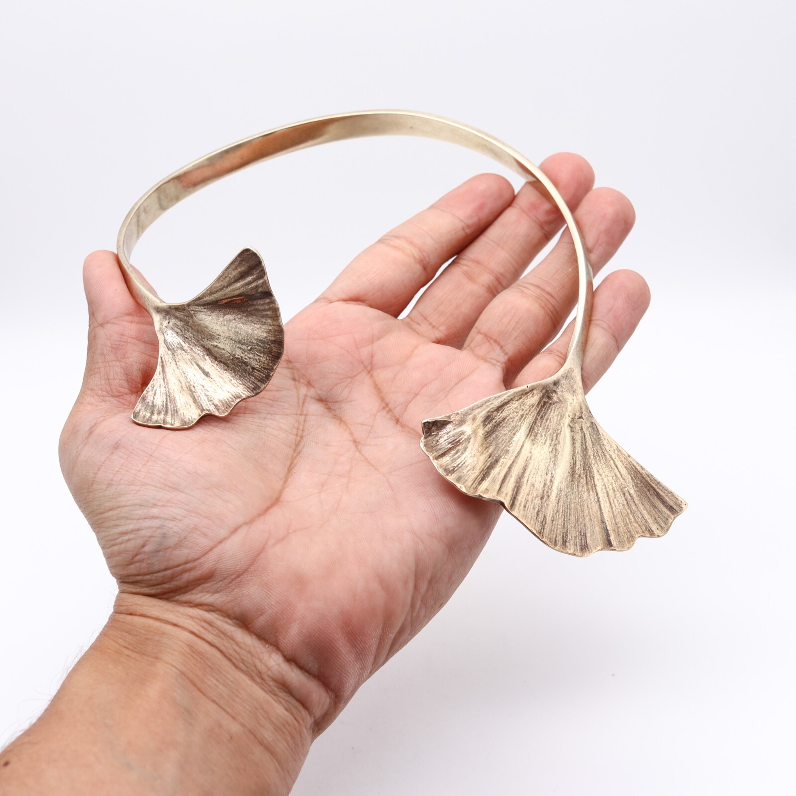 Paul Oudet 1970 Prototype Gingko Cuff Necklace In… - image 6
