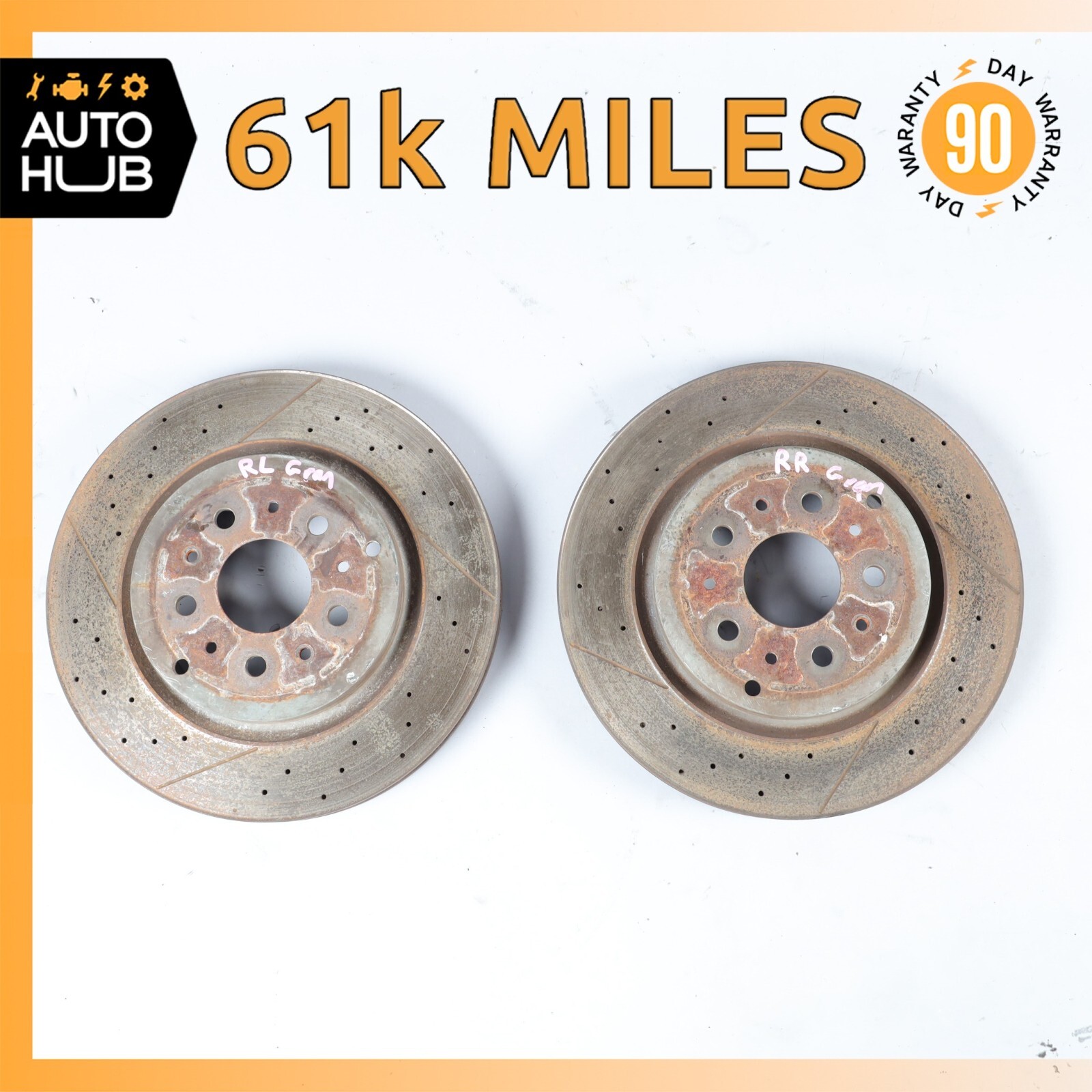 Maserati GranTurismo S M145 Rear Brake Rotors Disc Left & Right Set of 2 OEM 61k