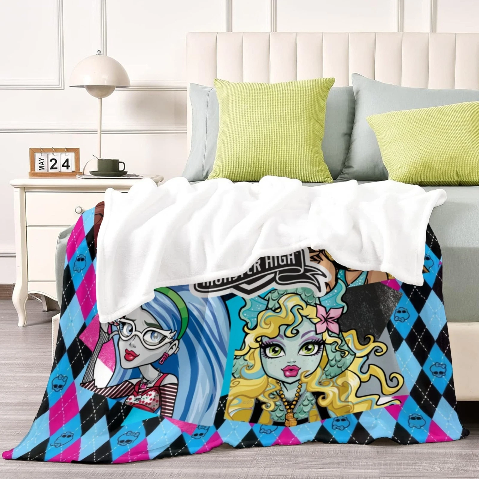 Monster High Fleece Throw Blanket for Bed and Sofa