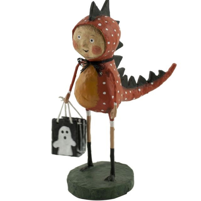 Lori Mitchell Dinky Dinosaur Halloween Boy Figurine Folk Art Figure