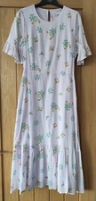 M&S X GHOST Floral Pure Cotton Midi Dress UK 6/8/10 Reg