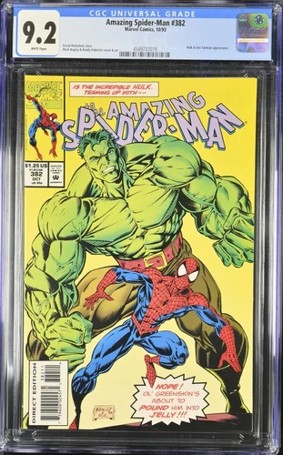 🔑🔥AMAZING SPIDER-MAN #382 CGC 9.2, 1993, VS. HULK 737019
