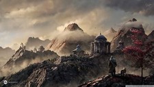 Landscape art fantasy mountains trees wolf archer Custom Gaming Mat Desk