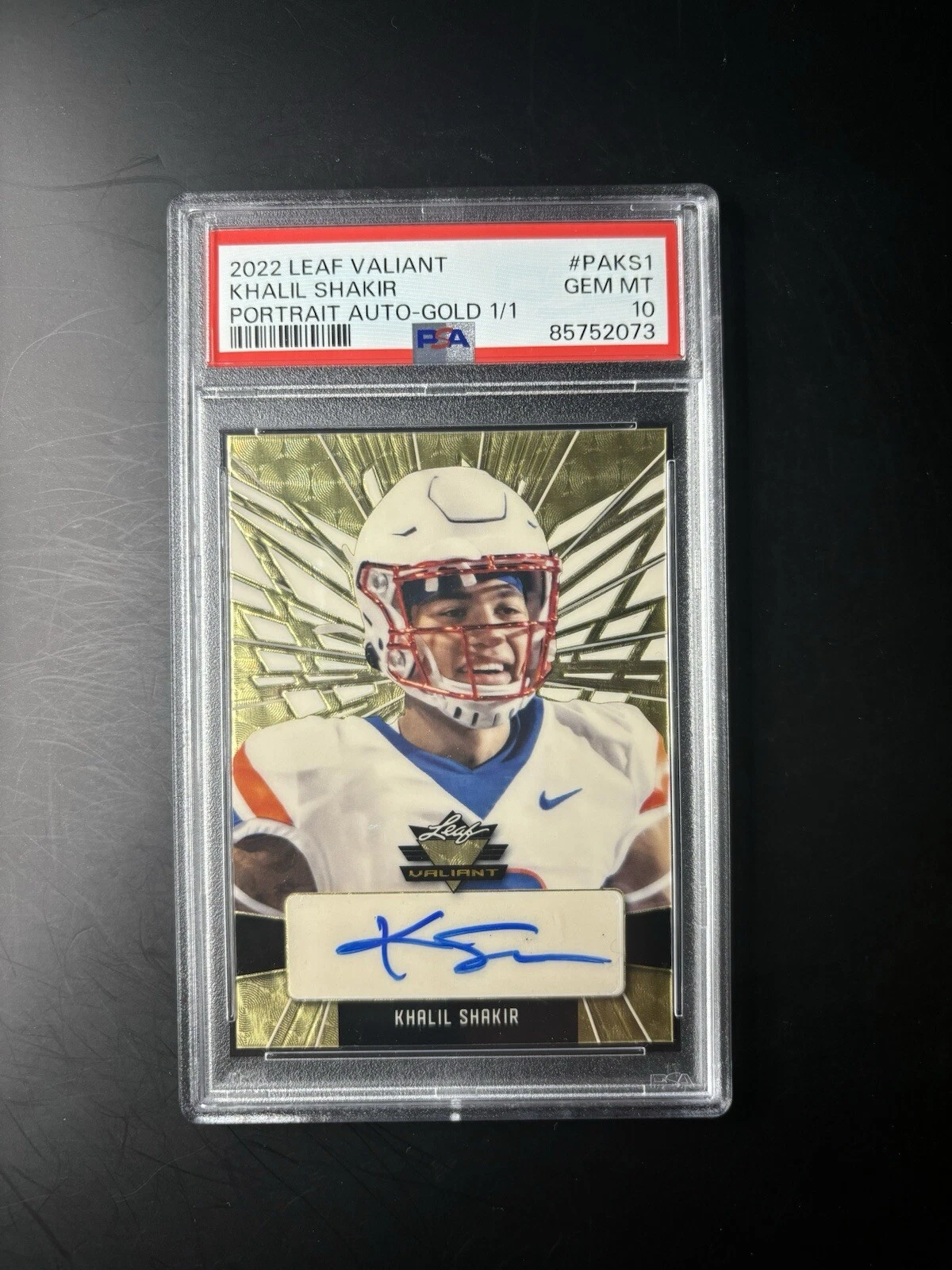 Khalil Shakir Leaf Valiant Portrait Autographs #PAKS1 Gold 1/1