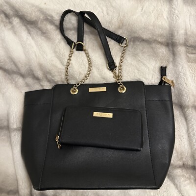Carvela Black And Gold Handbag And Matching Purse UK