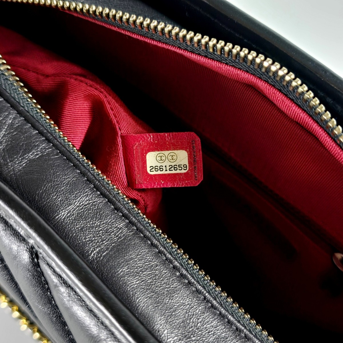 CHANEL Gabrielle Medium Hobo Black Chevron Aged Calfskin Leather