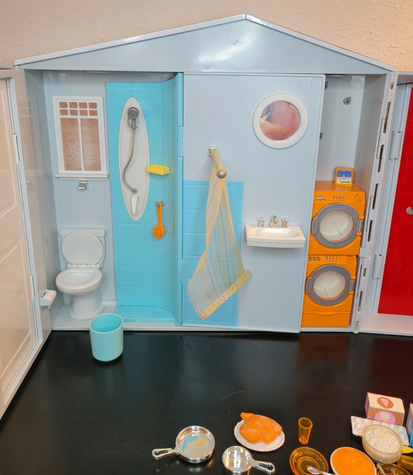 2005 Barbie Totally Real Toy Folding House W/Accessories Works! eBay