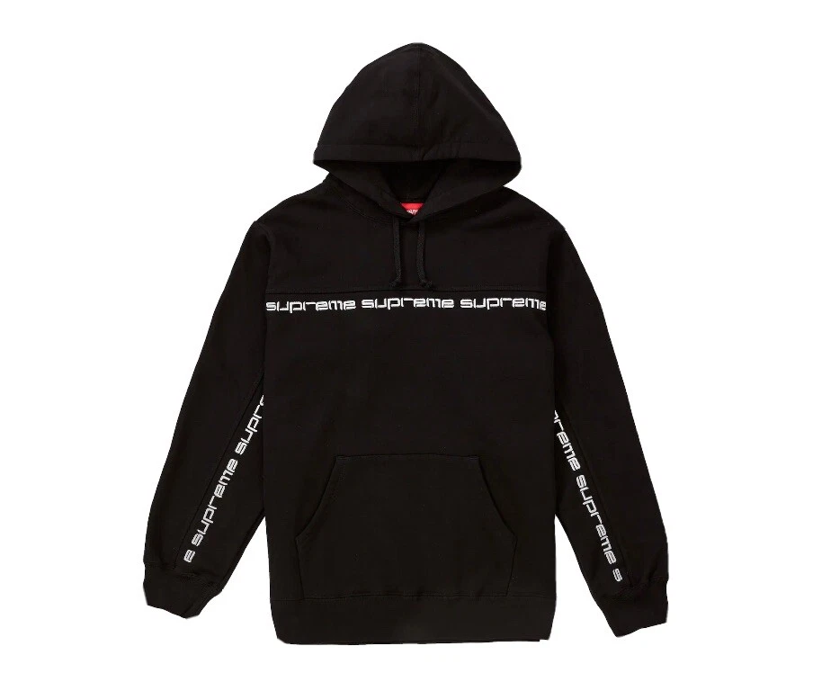 SUPREME TEXT STRIPE BLACK SIZE MEDIUM FW19. WILL ACCEPT OFFERS!!