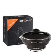 K&F Concept adapter with tripod for Pentax 67 mount lens to Nikon F camera D300