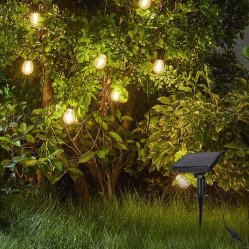 15M-150M Solar LED Festoon String Lights S14 Bulbs Wedding Party Outdoor Patio - Picture 14 of 15