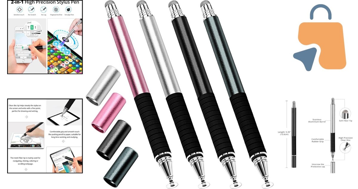 Precision Beauty 2-Pack 2-in-1 Precision Disc Stylus - Black