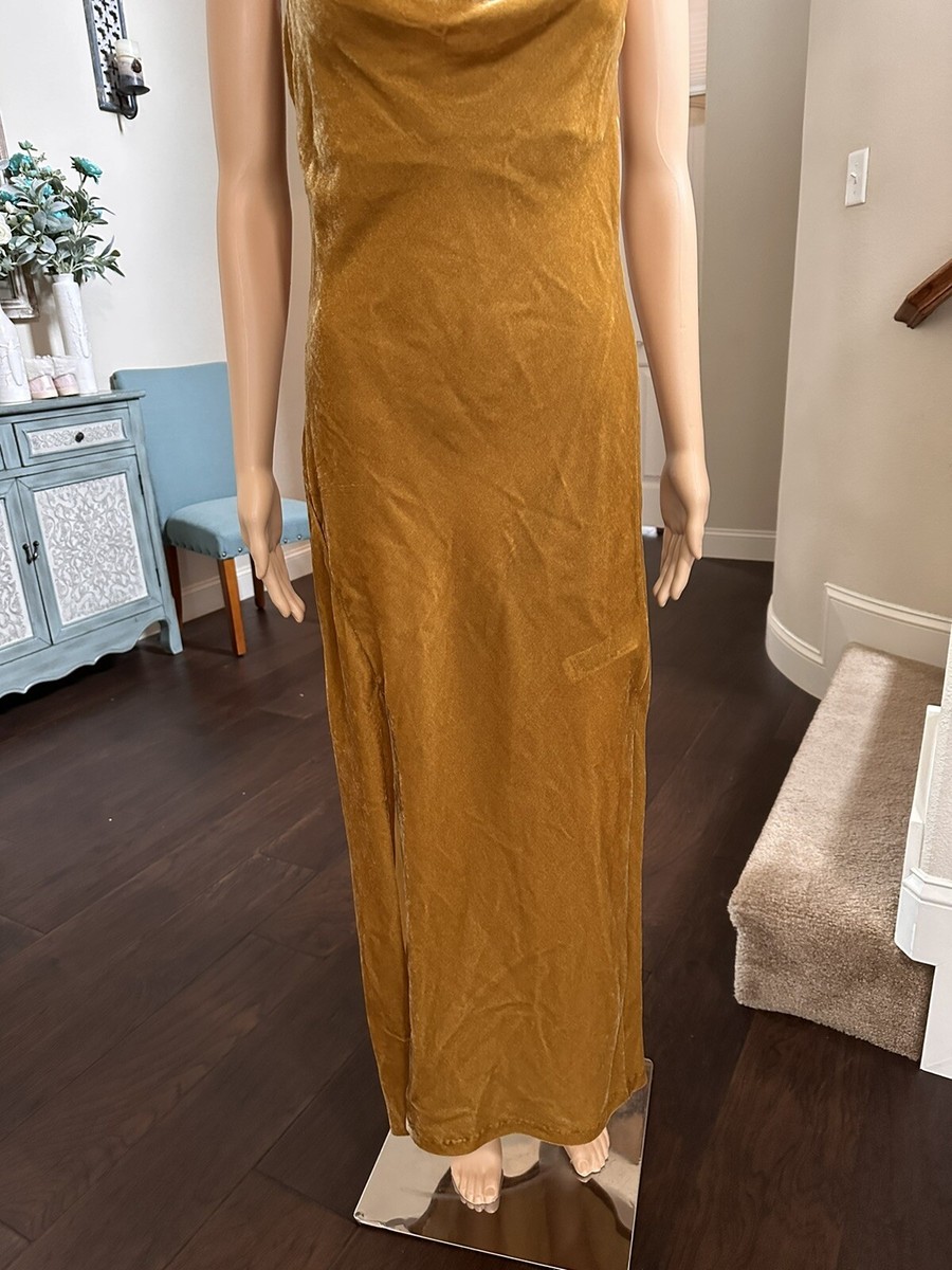 Zara Woman's Velvet Asymetric Strap Slip Dress Size M : 2712/840