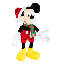 Navidad Mickey Mouse con sombrero de Santa y bufanda vacaciones