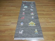 Turkish Oushak(Tree Of lfe) Bird Multicolored Handmade Bohemian Rug 2x6 Ft
