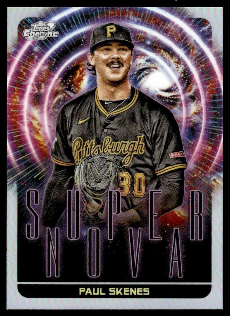 Paul Skenes #S-5 Baseball Cards 2025 Topps Cosmic Chrome Supernova trading card — raw and PSA graded price guide