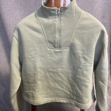 Gap Kids Girks Pullover Mock Neck Sweater Size XXL 14-16 1/4 Zip Green