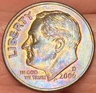 2006-D Roosevelt Dime Beautiful Brilliant Rainbow Toned Coin   #16