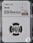 1944-S Mercury Silver Dime NGC MS 66 Certified - San Francisco Mint
