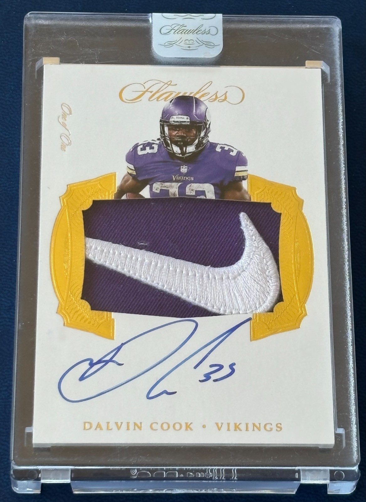 2017 Panini Flawless Symbolic Signatures Dalvin Cook Nike Swoosh Patch Auto 1/1