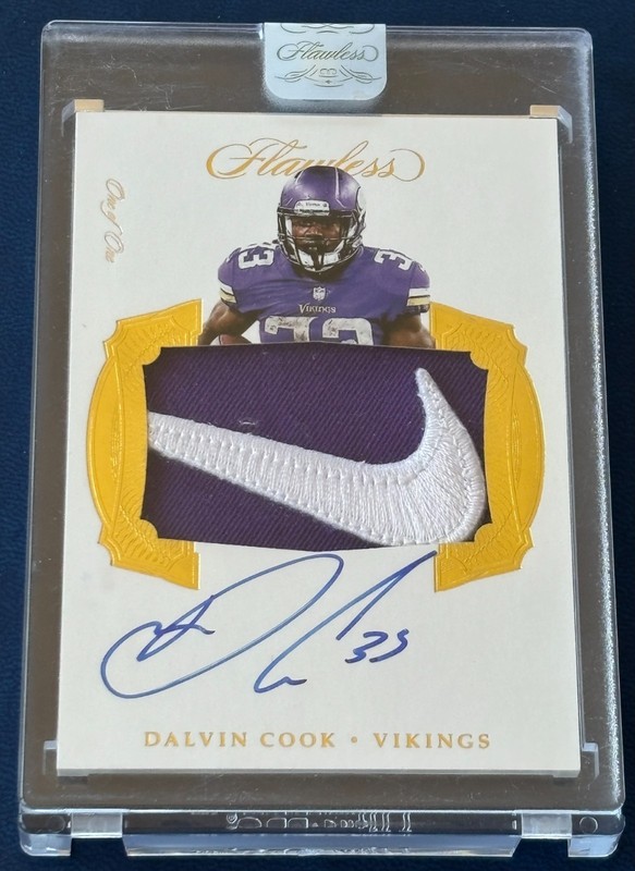 2017 Panini Flawless Symbolic Signatures Dalvin Cook Nike Swoosh Patch Auto 1/1