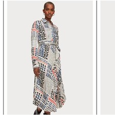 SCOTCH & SODA Pleated Midi A la plage "to the beach" Dress No Size Tag