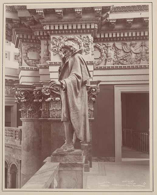 Congressional Library Gallery Public Reading Room Beethoven statue L C Handy