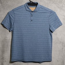 Lululemon Polo Shirt Mens XL Blue Heather Stripe Performance Golf Stretch Tech