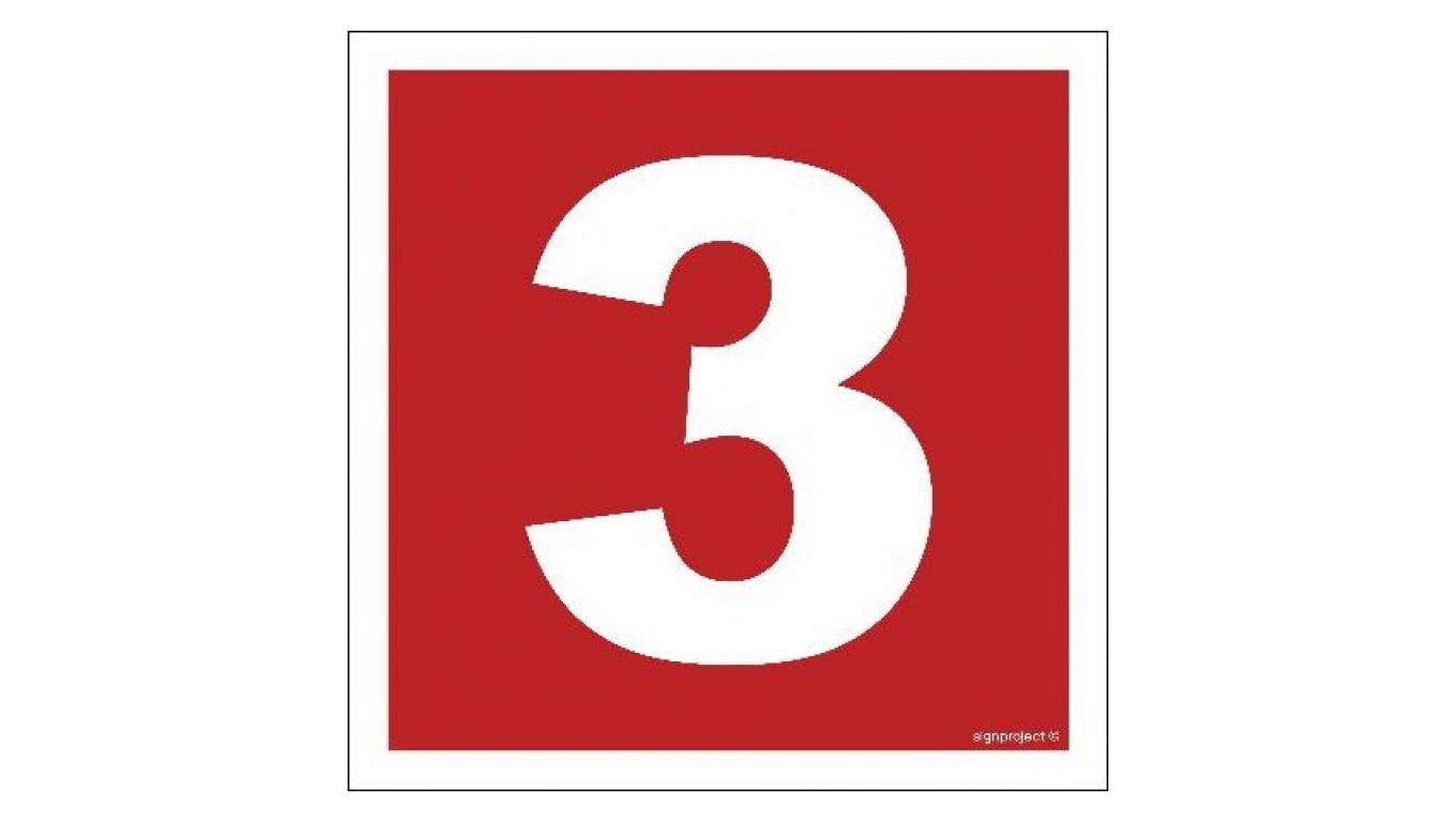 ЗНАК - BC023 Liczba 3 10 x 10 см KN - Folia podłogowa SIGNPROJECT ПОЛЬША