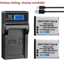 VW-VBX070 Battery or charger for Panasonic HX-DC10 HX-DC1 HX-WA10 DB-L80 DLi88