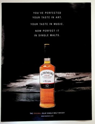 Bowmore Islay Single Malt Scotch Whisky 12 Year Magazine Ad Print Art