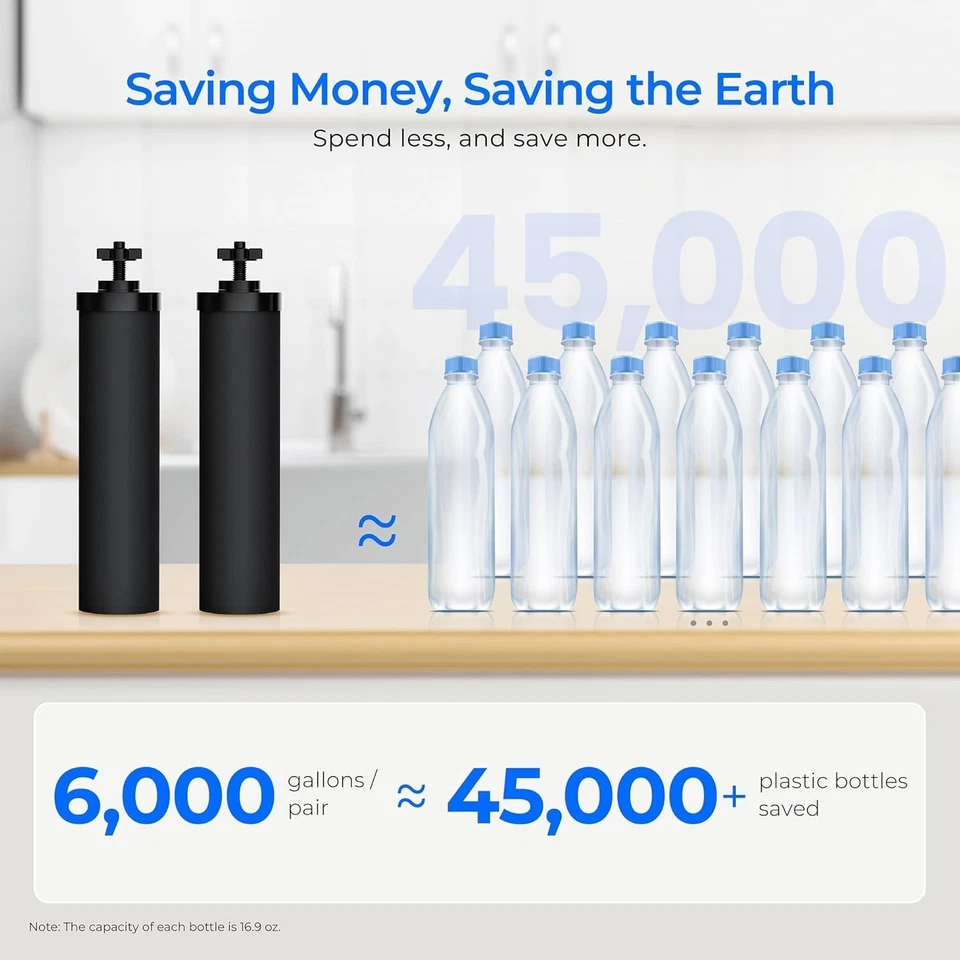 Waterdrop Gravity Water Filter, 2.25G Stainless-Steel System with 2 Filters - Image 4 of 4