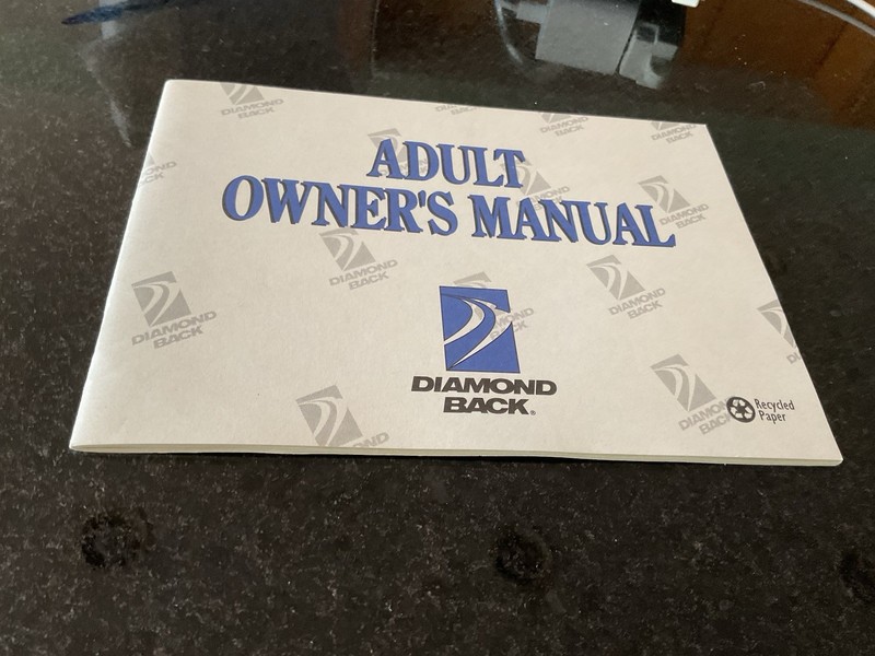 RARE! 1993 Diamond Back Bicycle Adult Owner's Manual Cycling Racing Bike Bikes.