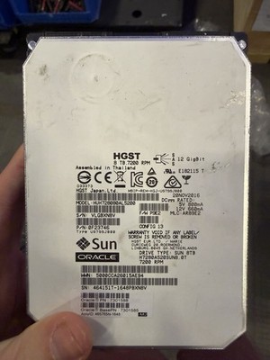 HGST Sun HUH728080AL5200 8TB 7200RPM 12Gb/s 3.5'' SAS Hard Drive - free Shipping